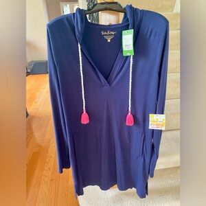 Lilly Pulitzer UPF 50 hooded cover-up dress size large